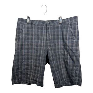 Gotcha Shorts Mens Size 38 Gray Plaid 100% Cotton Golf Hiking Pockets